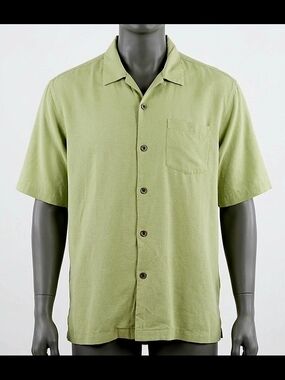 Tommy Bahama Men's Short-Sleeve Button-Down Shirt in Lime/Sage Green